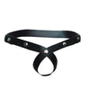 Mens Artificial Leather Open Front Thong