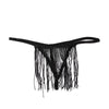 Men Underwear Sexy Lingerie G-String T-Back Panties Perspective Underwear Long Tassels Briefs Low Waist Bulge Pouch Lace Thongs